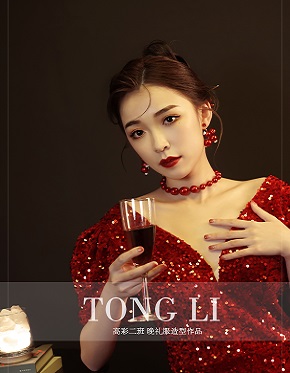 红色晚礼服妆造作品